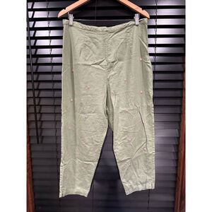 Women's Ultra Dress Pants Size 16 Green Floral